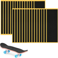 Fingerboard Grip Tape, PRO Quality 8 Sheets Foam Black Wooden Mini Skateboard Strong Adhesive - 30pcs