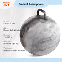 EVERICH TOY 18 inch hopper ball for kids with handle, purple pink clouds - view 23