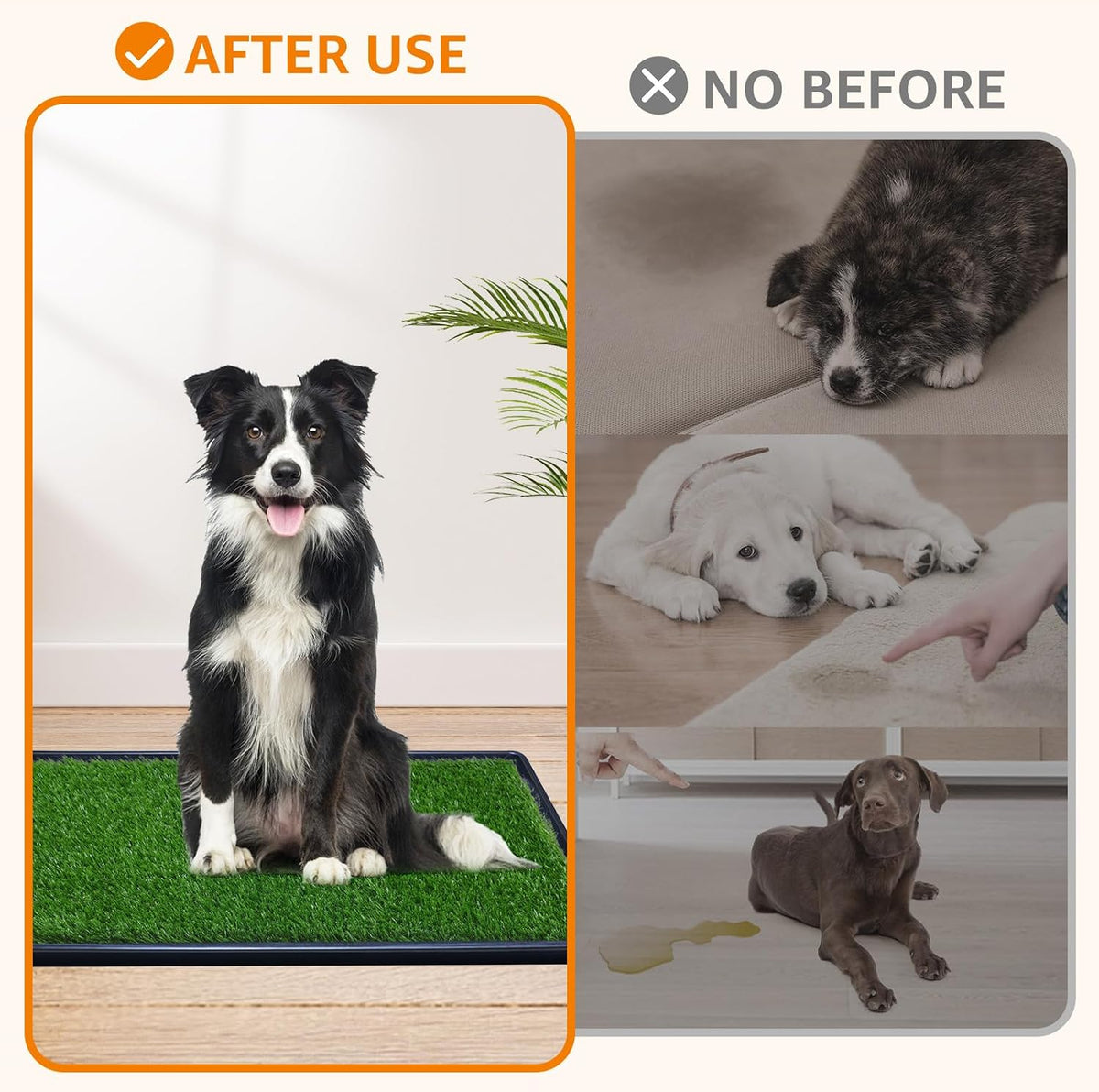 LOOBANI 33.2in x 21in Replacement Artificial Grass for Dogs Potty - 43.7"x27.6" - image 3