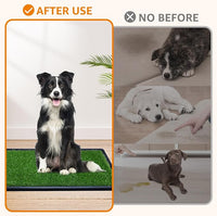 LOOBANI 41x26.8in Large Dog Grass Potty Tray - Dog Litter Box with 2-Pack Replacement Artificial Grass Puppy Training Pads - Potty Tray for Balcony Apartment Indoor Outdoor Use
