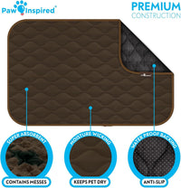 Paw Inspired Washable Padded Crate Mats for Dogs - 48 Inch / Dark Brown - image 4