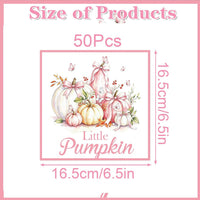 Yoyuspy 50 pink pumpkin baby shower napkins in gingham and polka dot prints - view 39