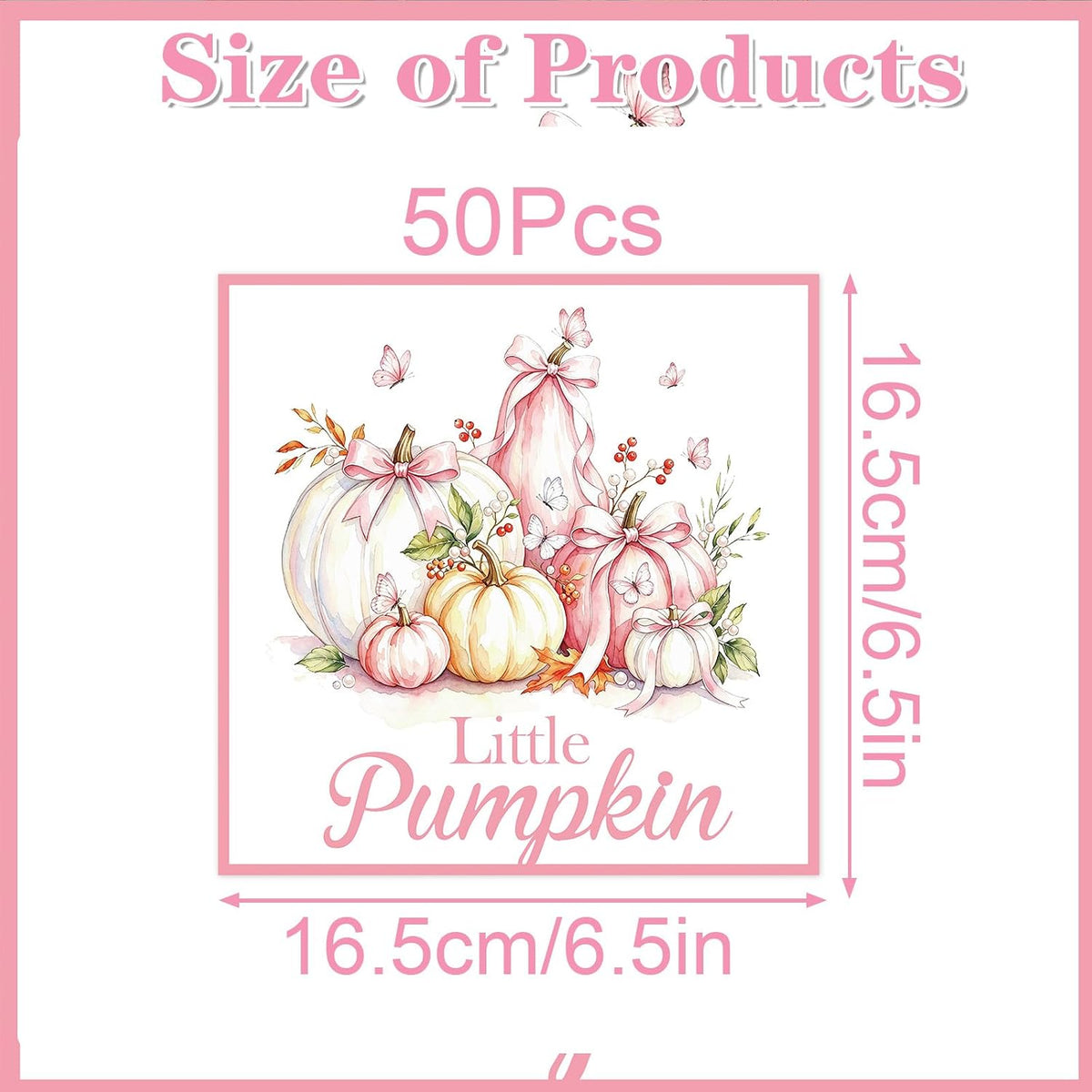 Yoyuspy 50 pink pumpkin baby shower napkins in gingham and polka dot prints - view 39
