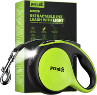 Retractable Dog Leash with Light, 360° Tangle-Free - Green with LED light / Large-26ft