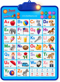 Just Smarty Interactive Alphabet Wall Chart, ABC & 123's, Blue – Fun for Kids & Family - ABCs and 123s - Blue with Light