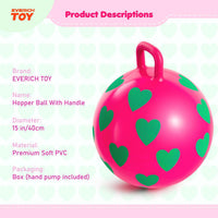 EVERICH TOY 18 inch hopper ball for kids with handle, purple pink clouds - view 17