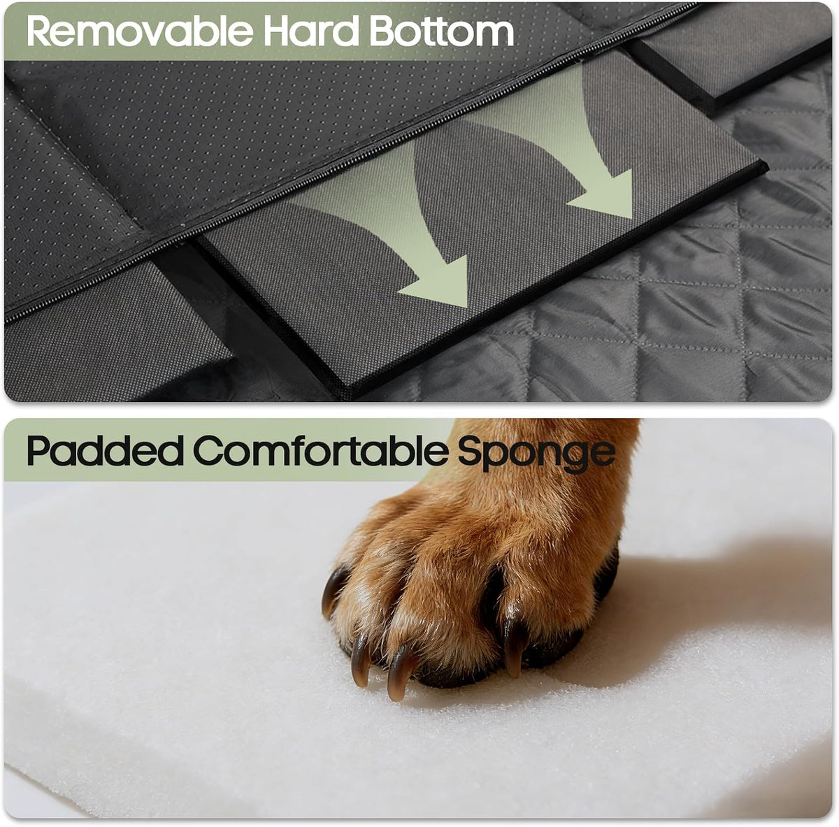 Dog Car Seat Cover for Back Seat, Hard Bottom Back Seat Extender – Essentials for Dogs - L - 51"W - For Compact Cars & Subcompact SUVs - image 3