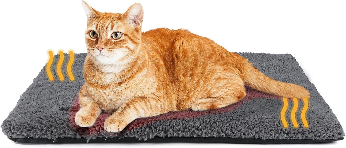 Mora Pets Self Warming Cat Bed Self Heating Cat Dog Mat Pet Pad - 29.1"L x 18.9"W x 1.0"Th / Dark Grey