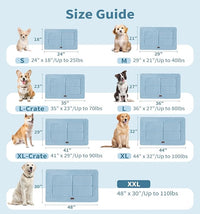 Made4Pets Dog Crate Pad Bed for Large Dogs, Washable & Reversible, Anti-Slip Kennel Mat for Cozy Sleeping, Soft Fluffy Dog Bed for Indoor & Outdoor Use, 44"x32", Blue