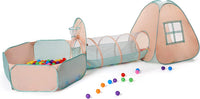 UTEX 3 in 1 Pop Up Play Tent with Tunnel - Pink/ Green & Ball Pit - image 2