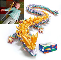 3D Printed Dragon 24 Inch - Gold Rainbow / 30in