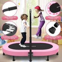 ANCHEER 56" Double Mini Trampoline for Kids - Pink Pro - image 2