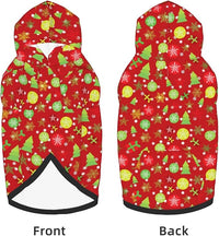 Christmas Tree Print Hoodie,Christmas Cosplay Dog Clothes with Pocket and Hat Winter Clothes Sweaters X-Large