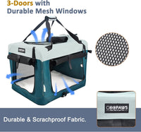JESPET 3 Door Soft Dog Crates Kennel - 8-Teal Blue / Small(24"L x 16.5"W x 16.5"H) - image 2