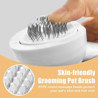 Cat Steam Brush for Shedding, Pet Steam Brush for Dog with Release Button,Anti-Static Pet Spray Hair Removal Comb,Cat Spray Comb for Long & Short Haired Pets,White