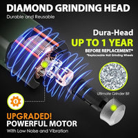 Dog Nail Grinder Upgraded - Professional 3-Speed Super Quiet and Low Vibration Electric Pet Nail Grinder with 4 LED Lights - Painless Paws Grooming & Smoothing for Small to Large Dogs (Green)