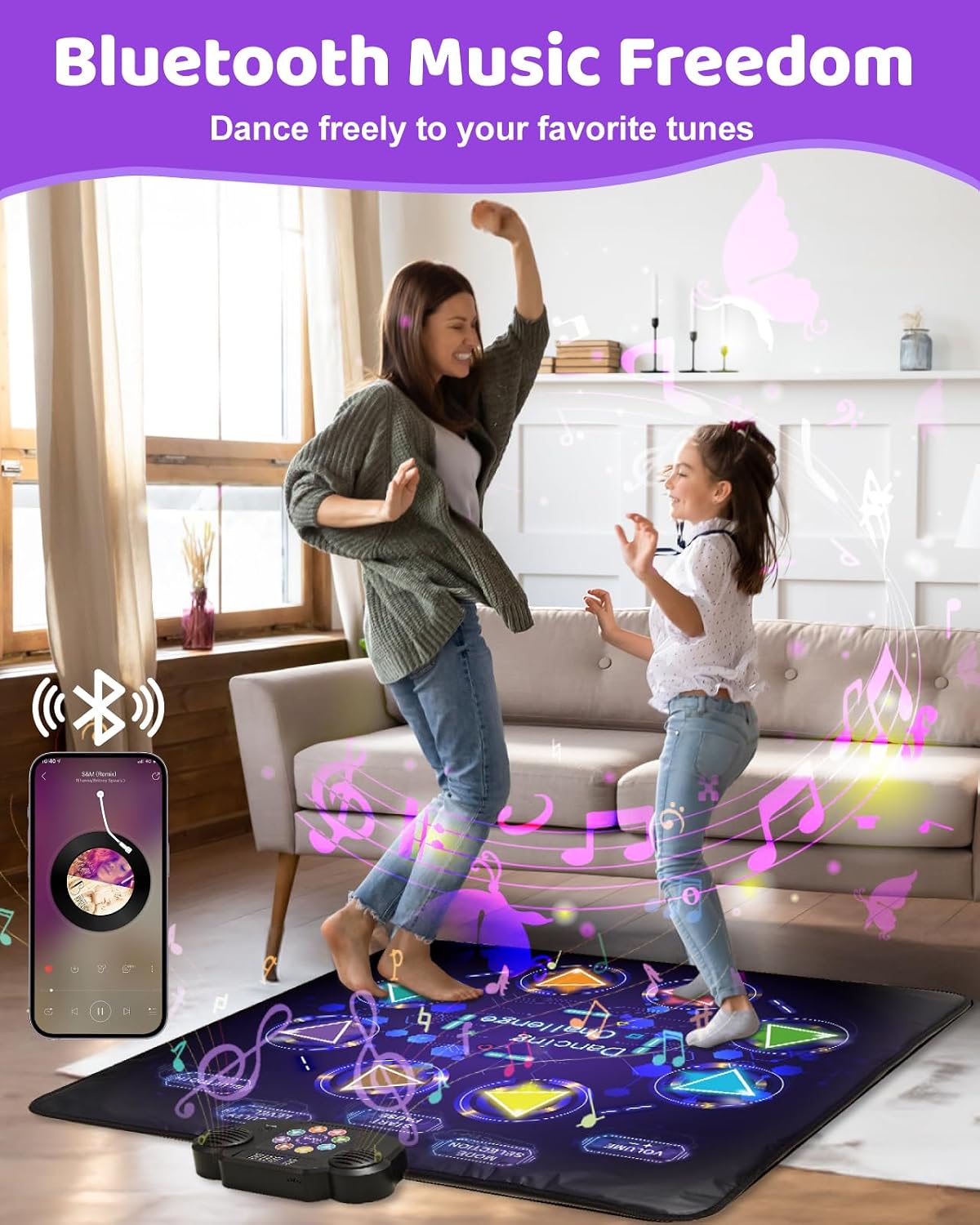 Gleamkid Dance Mat Toys for Kids: LED Light-Up 12-Button Electric - Rechargeable 8 Button - image 3