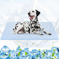 Q-Max>0.4 Dog Cooling Mat, 59''×40'', Blue+Grey - Rectangle-Blue+Grey / XL