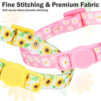 Cat Collar Breakaway, Soft Kitten Collar with Bell, Daisy - Spring Flower (Pack of 3) - image 3