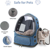Cat Backpack Carrier for Cats and Small Dogs - Blue / Large - image 4