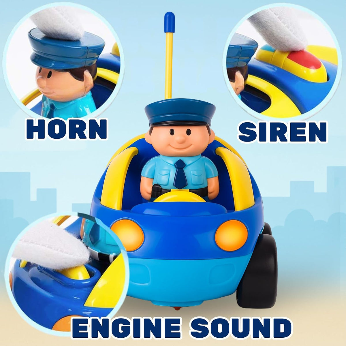 Toddler Remote Control Train - Police Car - image 2