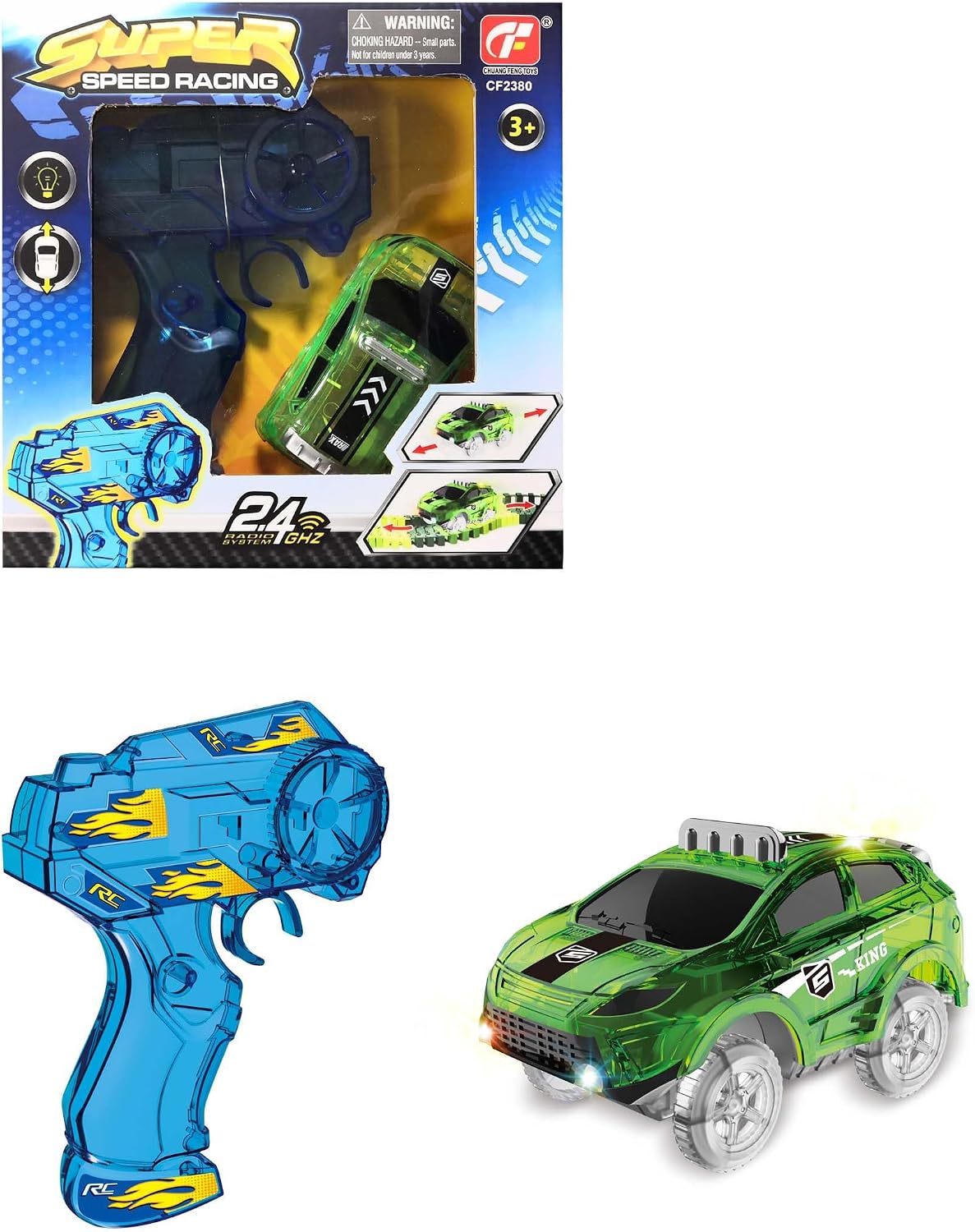 Dinosaur Race Track Toys for Boys 3-5 - Track-Only RC Racing Car for Dinosaur Tracks