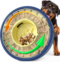 Adjustable 5-60 Min Slow Feeder Dog Bowl & Puzzle Feeder Anti-Gulping – Essentials for Dogs - Large / Yellow Blue