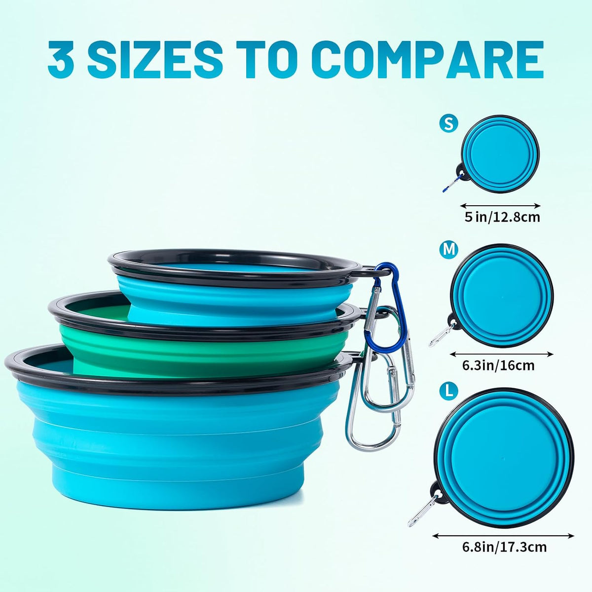 SLSON Dog Bowls Pet Collapsible Bowl with Cover Lids - Pink and Purple / Medium Two-Tone - image 4