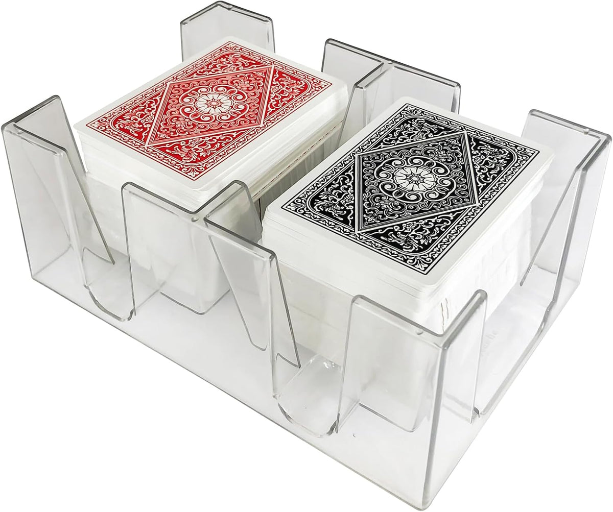 Yuanhe 9 Deck Clear Canasta Playing Card Tray – Fun for Kids & Family - 6 Deck