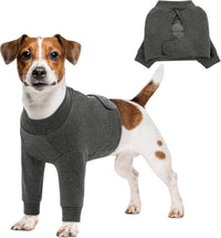 Queenmore soft cotton dog recovery sleeve for front legs with adjustable fasteners