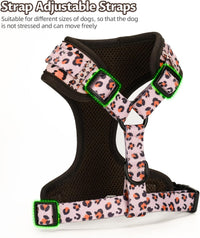 Dog Harness and Leash Set, Adjustable Dog Harness, Dog Leash - Pink Leopard / M(Chest 15.7 - 22.1", Neck 12 - 15") - image 3