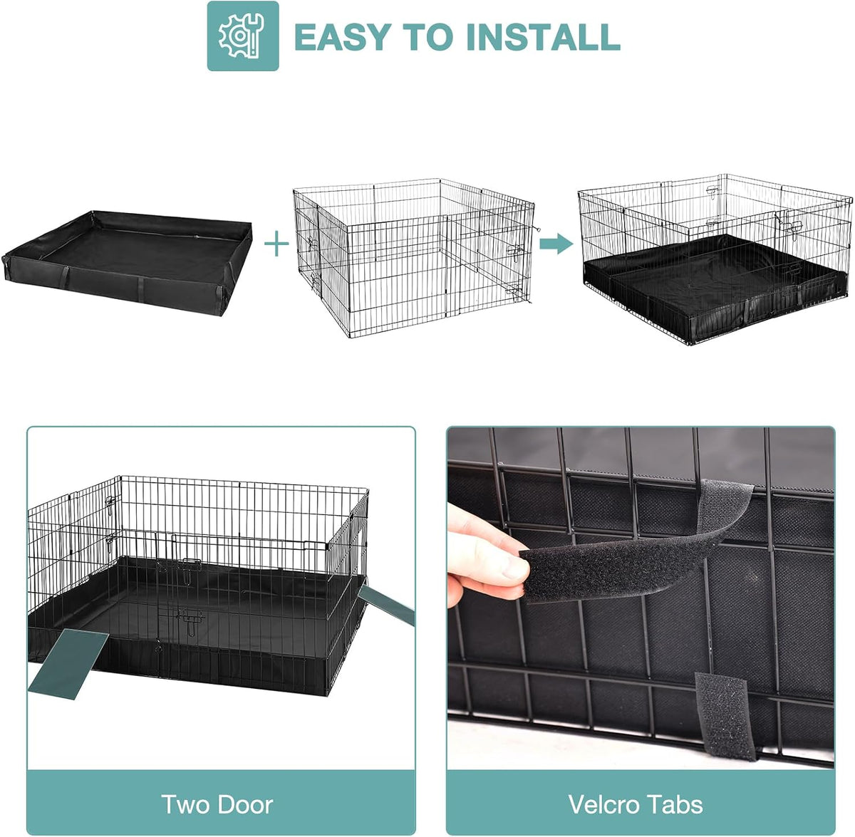 Rabbit Playpen，Small Animal Cage with Waterproof Mat - image 3