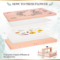 Aboofx large wooden flower press kit with six layers, lining papers and craft tools - view 3