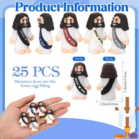 Bememo 25 mini Jesus figures in multicolor rubber, little figurines in robes - view 23