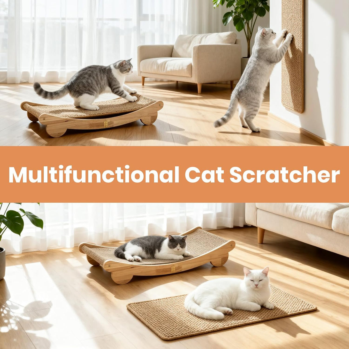 Extra Large 31.5" Cat Scratcher Bed - 31.5" Extra Large Cat Scratcher Bed & Mat Set - image 4