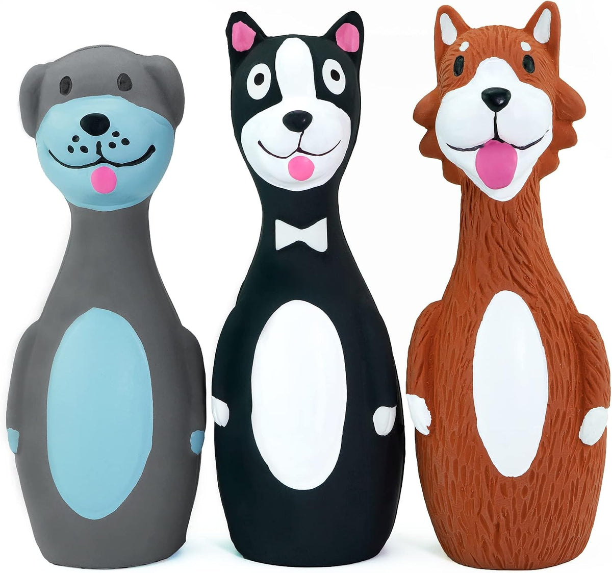 CHIWAVA 3PCS 5.7'' Squeaky Latex Short Standing Stick Toy for Small - image 2