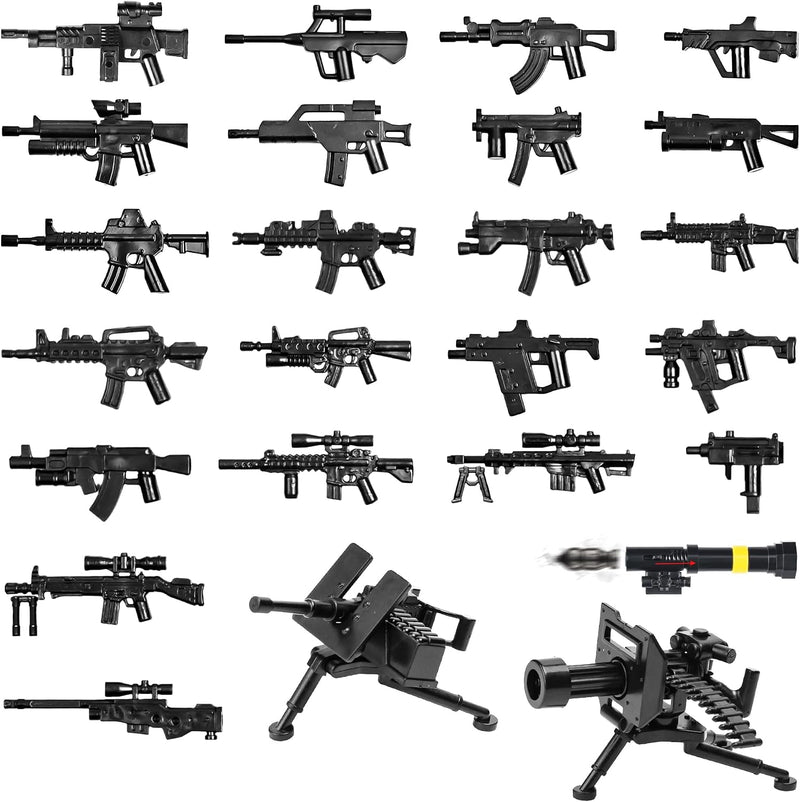 83 Pcs Toy Soldiers Figures US Army Battle Toy Set - 22pcs Guns+2pcs Cannons+1pcs Bazooka