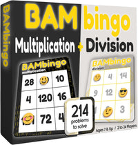 BAMBingo Multiplication and Division Facts Bingo Game – Fun for Kids & Family - Multiplication and Division