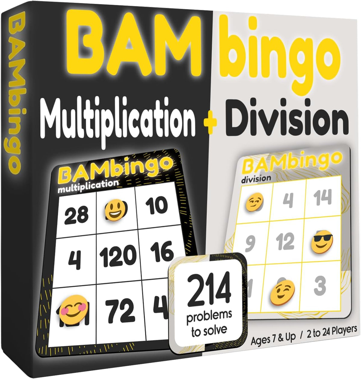 BAMBingo Multiplication and Division Facts Bingo Game – Fun for Kids & Family - Multiplication and Division