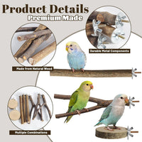 8 Pack Natural Wood Bird Perches for Cage, Wooden Parrot Perch – Essentials for Birds - Large Size-8 Pack - image 3