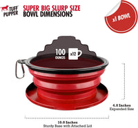 Tuff Pupper SuperBigSlurp Collapsible Dog Bowls - Crimson Red / XX-Large (100oz) - 1 Bowl - image 4