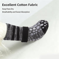 PUPTECK Anti-Slip Dog Socks with Double Sides Grips for Small Medium - Black(Striped) / X-Large (4 Count) - image 3