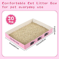 Amyhill 30 Pack Disposable Cat Litter Box Paper Pet Trays - Pink - image 2