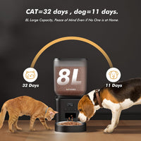 Automatic Cat Feeder for 2 Cats, Timed Cat Food Dispenser - Matte Black / Standard-One Bowl - image 2