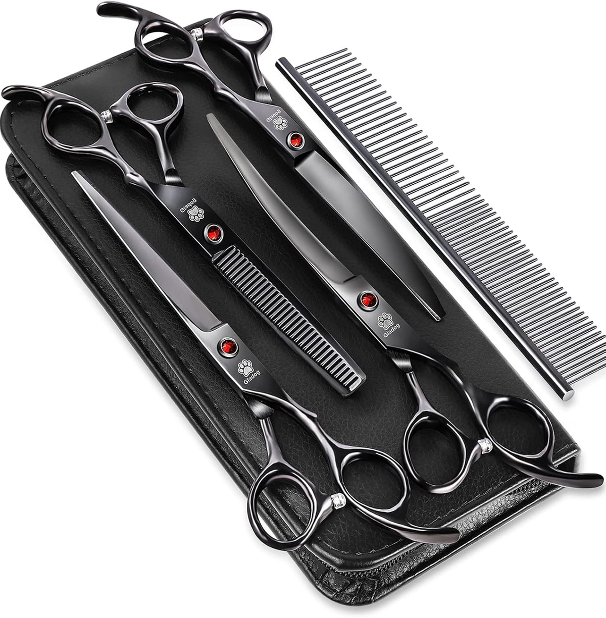 Dog Grooming Scissors Kit with Safety Round Tips - Professional Set