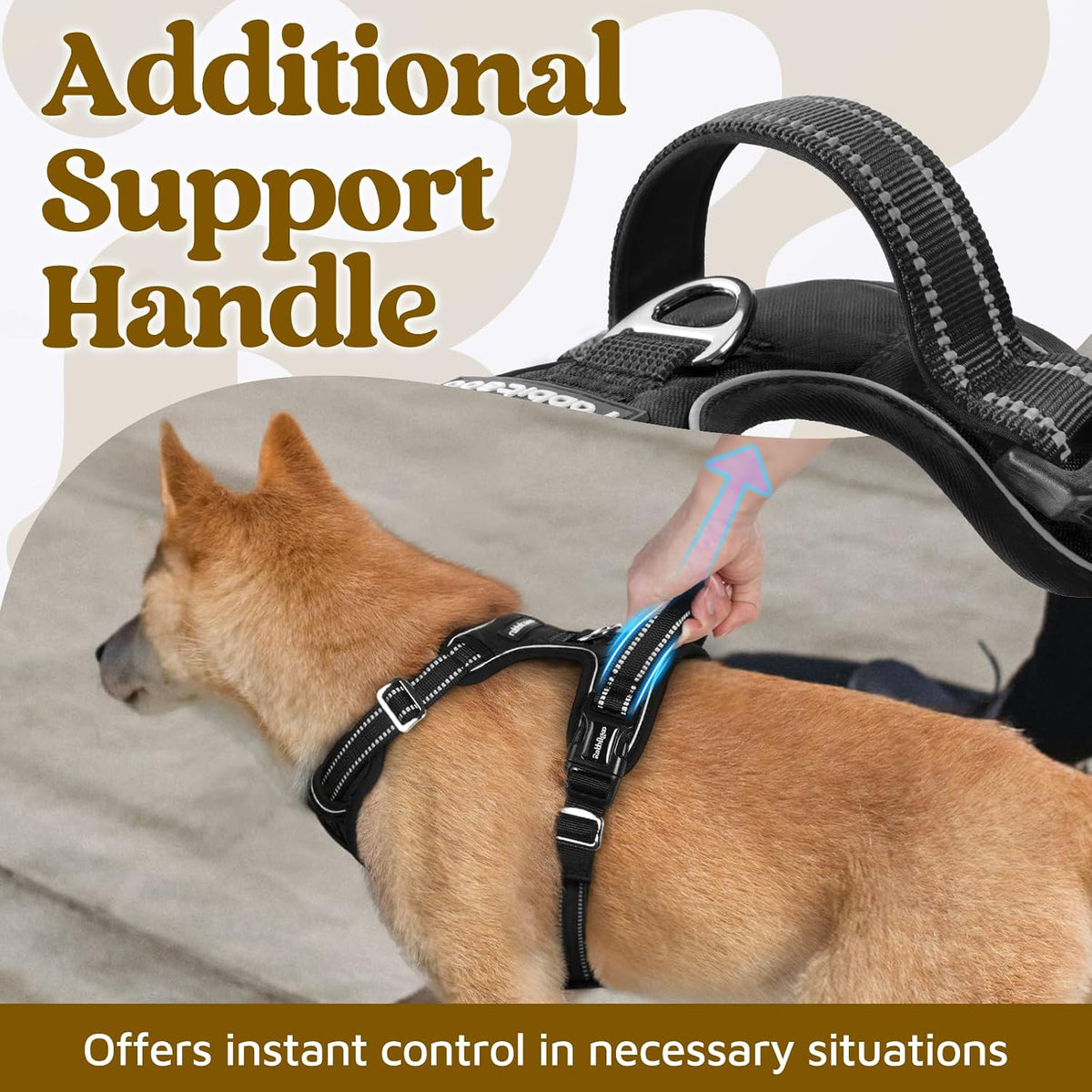 rabbitgoo Dog Harness for Large, No Pull 3 Buckles Easy On & Off – Essentials for Dogs - Black / Large - image 4