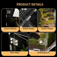 Acrylic Reptile Terrarium Easy Assembly - Large-11.8*7.9*7.9in - image 3