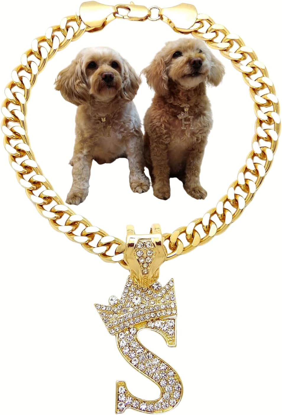 Initial Letter Cuban Chain Dog Chain Pet Chain Pet, Cat - S / 12"