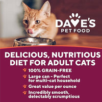 Dave's Pet Food Grain Free Wet Cat Food (Tuna & Chicken Dinner in Gravy), Naturally Healthy Canned, Added Vitamins & Minerals, Wheat & Wheat Gluten-Free, 13 oz (12 Pack)