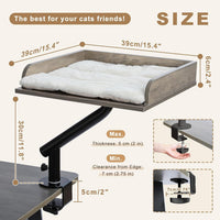 PAWZ Road Cat Desk Bed 360°Rotating Supports to 50 Lbs Cozy Nest - Gray / Wooden - image 2